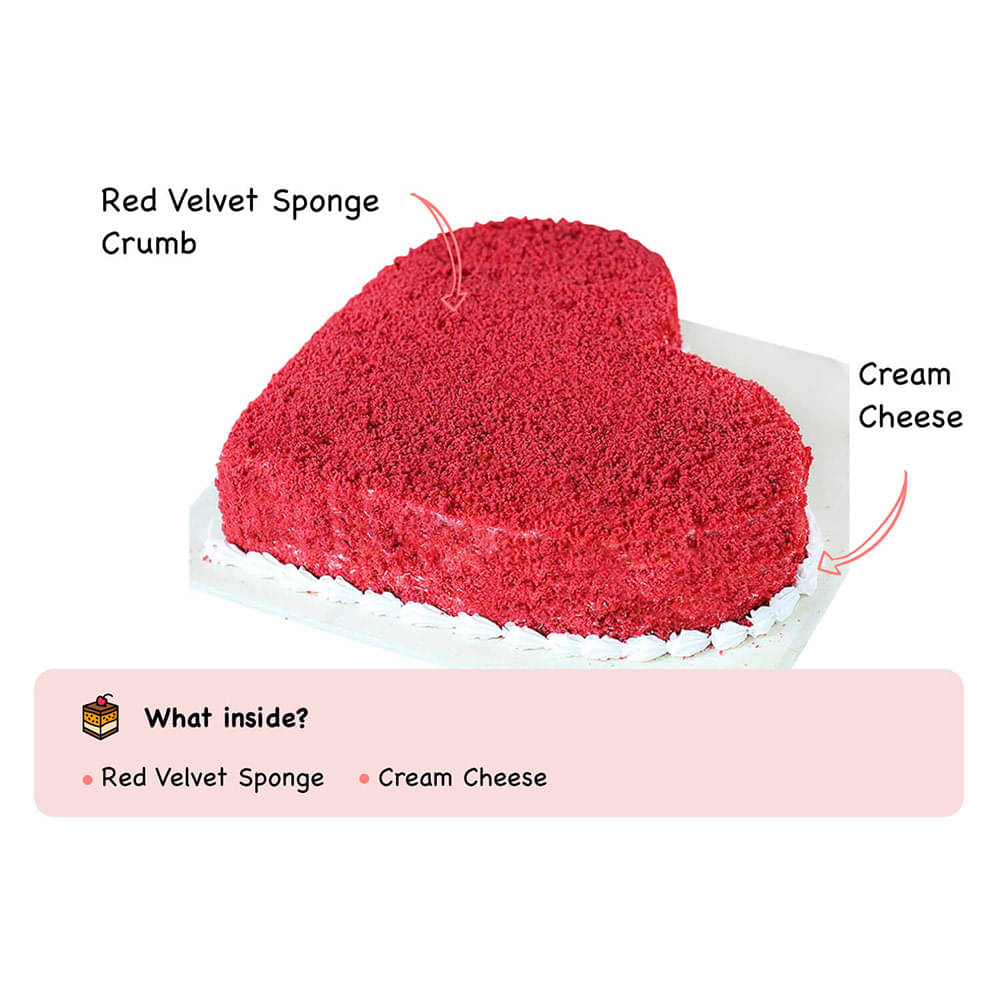 Heart Shaped Red Velvet Cake Product Ingredients
