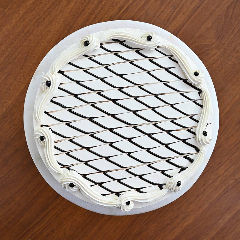 Vanilla Chocolate Irish Cake Top View of Irish Delight - Irish Coffee Cream Cake