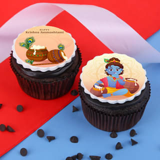 Krishna Janmashtami Chocolate Butter Cupcakes