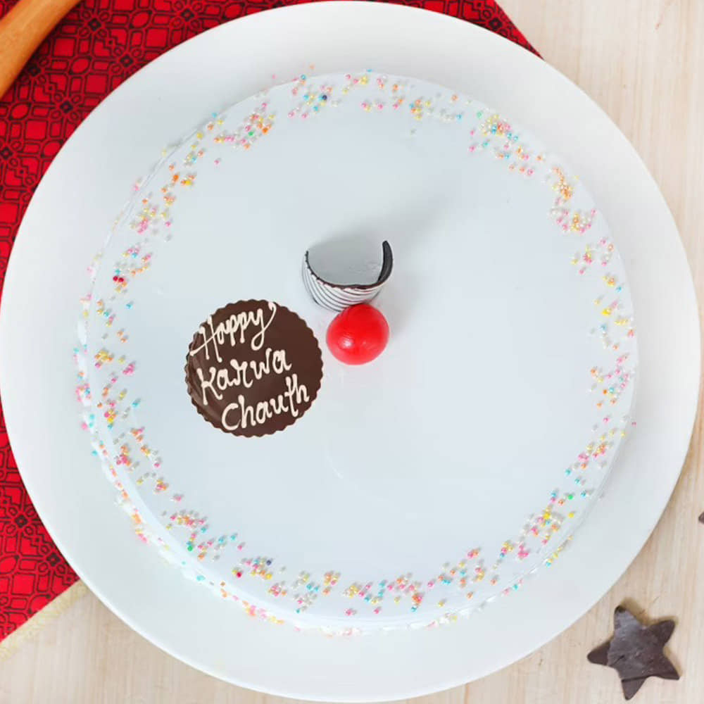 Karwa Chauth Vanilla Cake