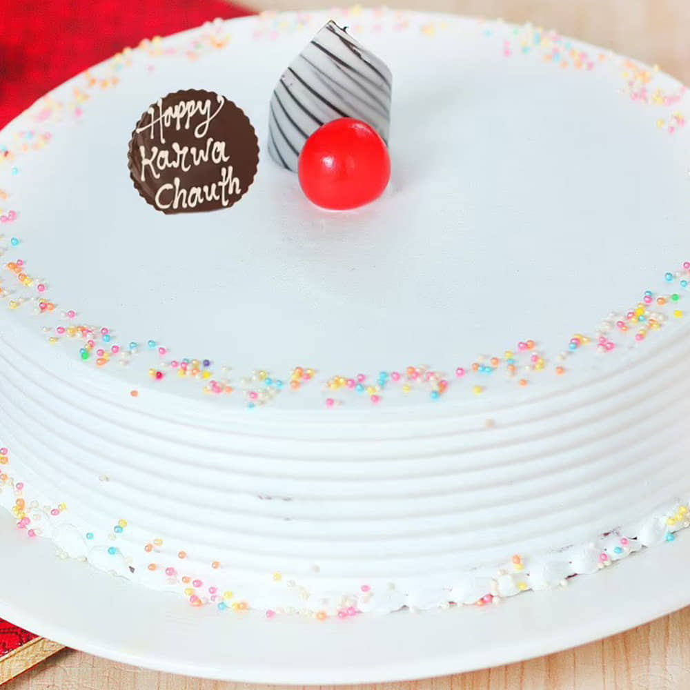 Karwa Chauth Vanilla Cake