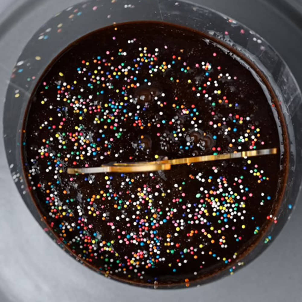 Top View of Love Chocolate Pull Me Up Cake