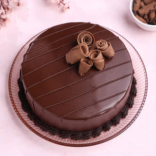 Top View of Chocolate Truffle Cake