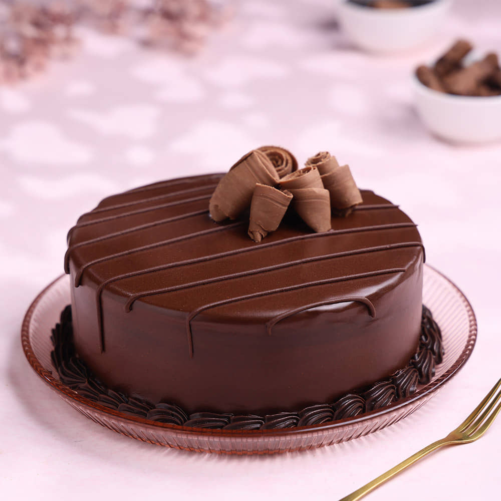 Velvet Chocolate Truffle Cake Top View of Chocolate Truffle Cake
