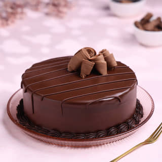 Front Angled View of Chocolate Truffle Cake
