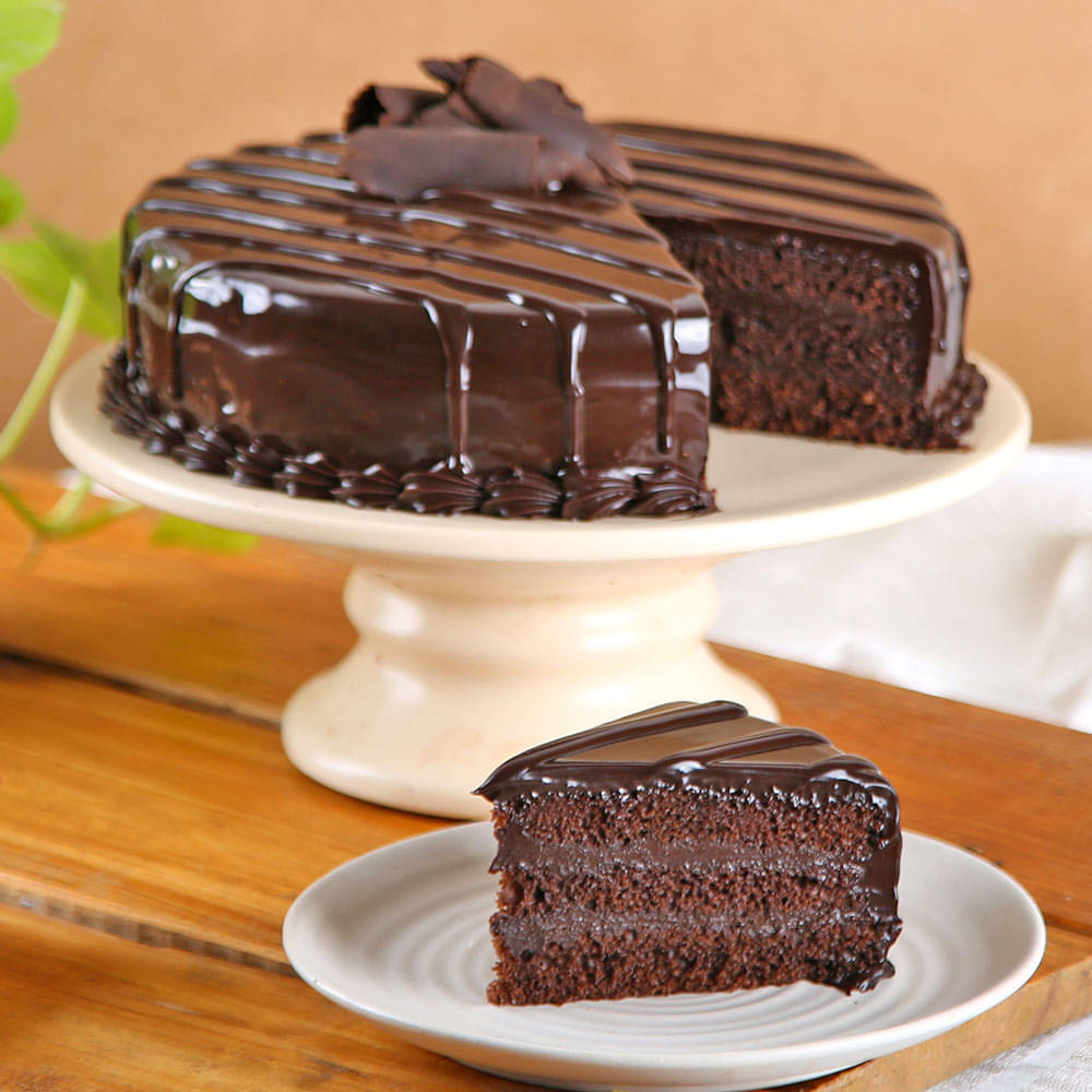 Sliced View of Chocolate Truffle Cake