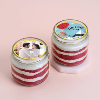Love Filled Red Velvet Photo Jar Cake Love Filled Red Velvet Photo Jar Cake
