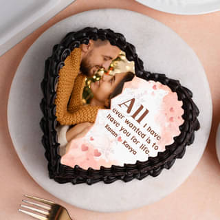 Love Shaped Photo Cake