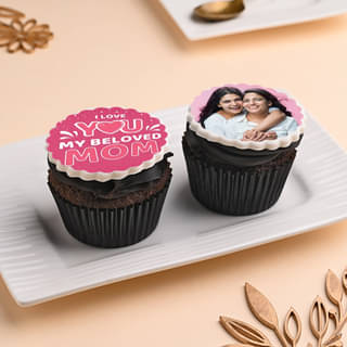Love You Mom Personalised Cupcakes 2 Pieces