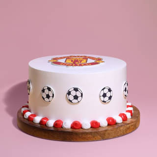 Top View of Red Pride Football Cake