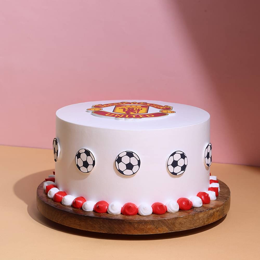 Side View of Red Pride Football Cake