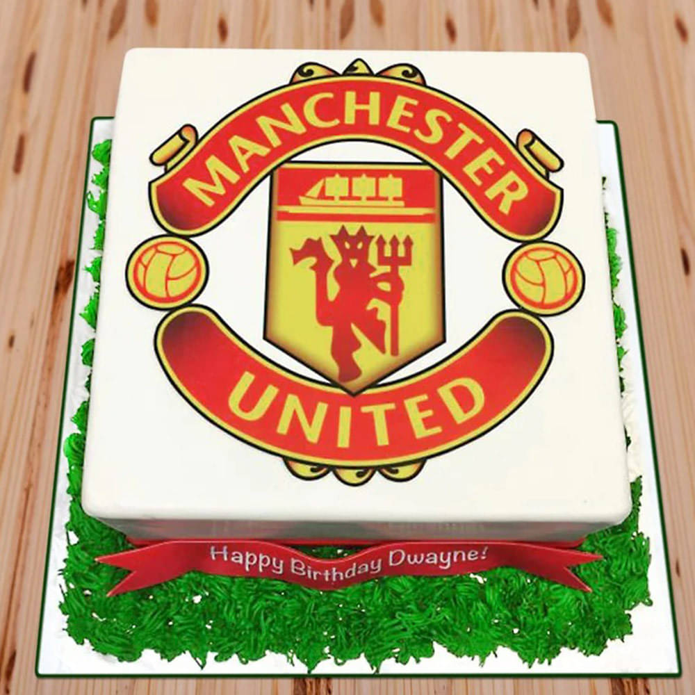 Personalised Manchester United Football Cake With Name Edit | Manchester  united birthday cake, Cake name, Manchester united cake
