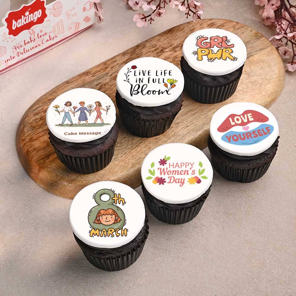 Set Of Six Creamy Cupcake for Women's Day