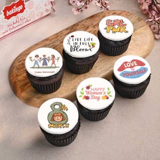 Set Of Six Creamy Cupcake for Women's Day