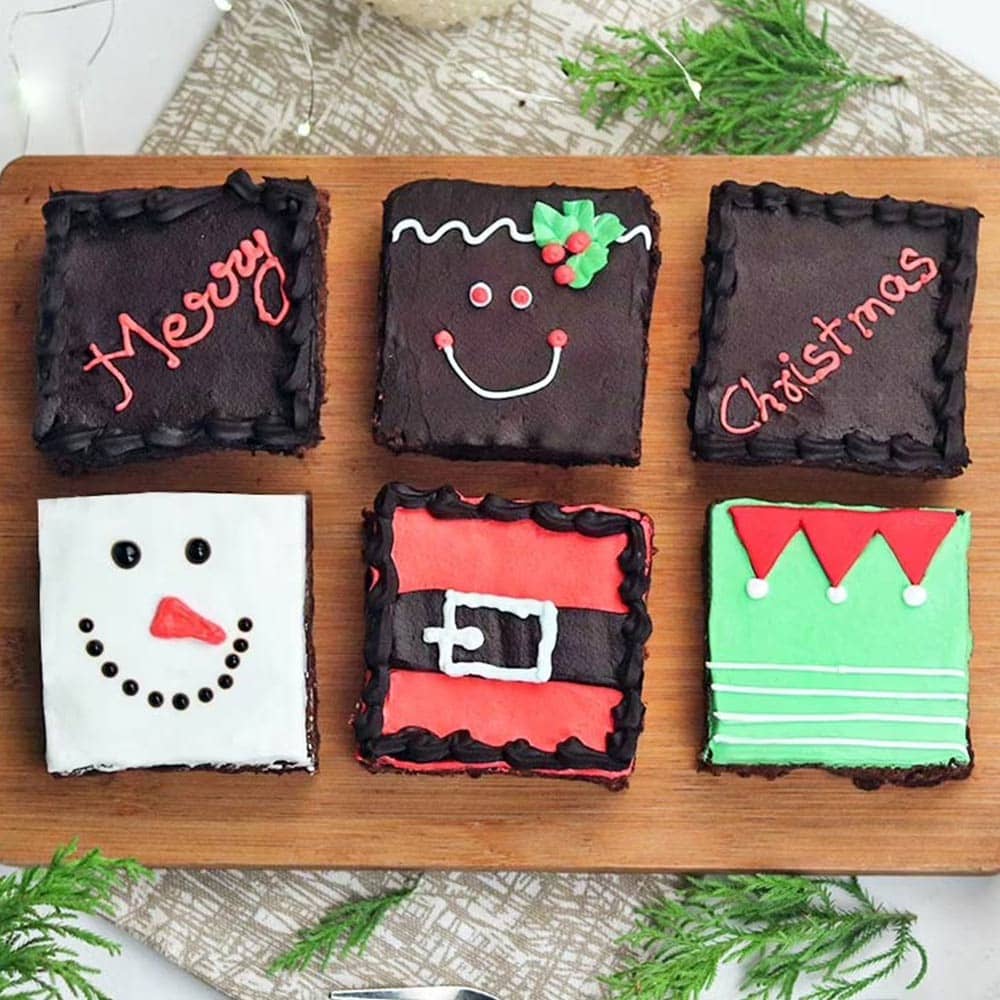 Merry Christmas Chocolate Brownie Combo Of 6 Merry Christmas Chocolate Brownie Combo Of 6