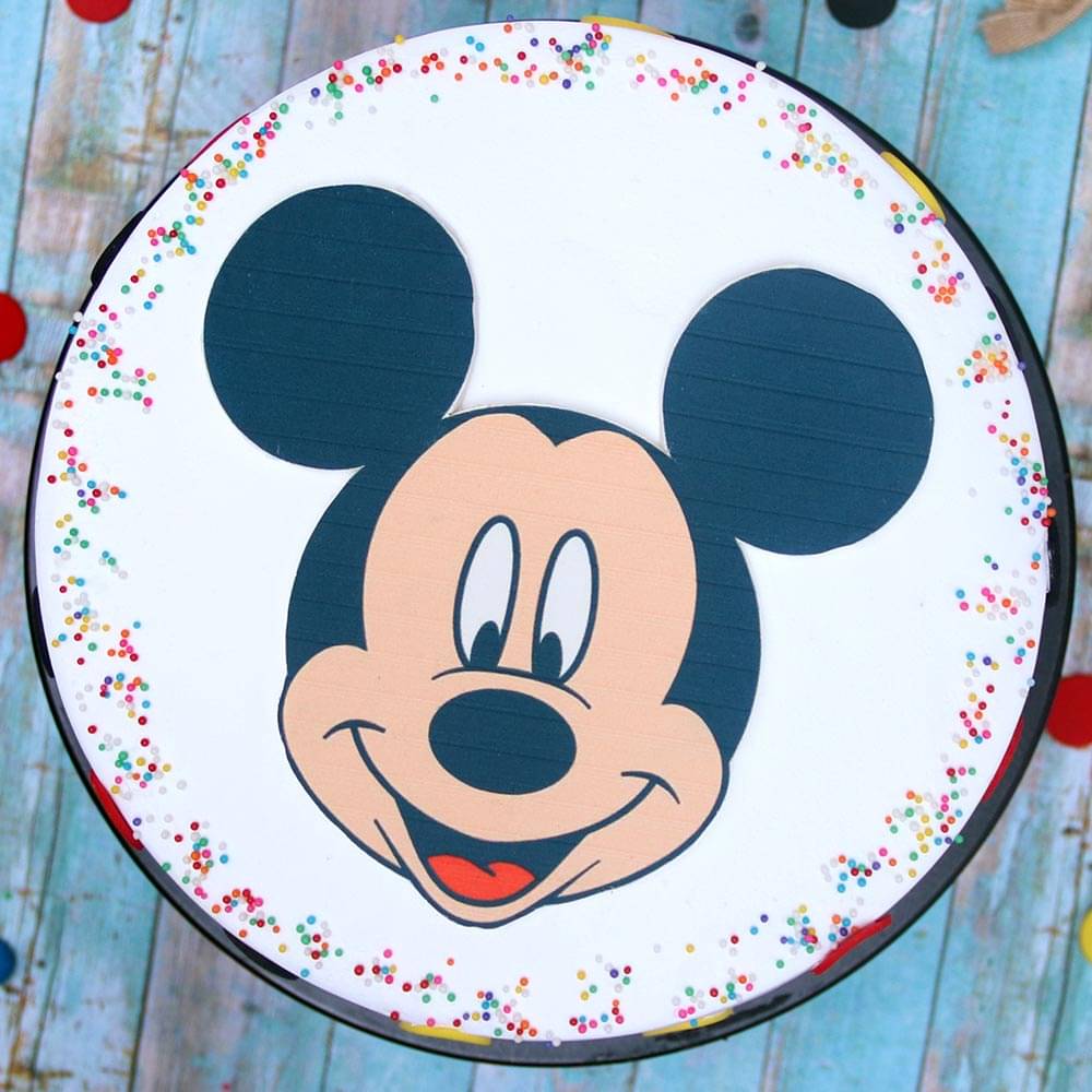 Top View of Mickey Mouse Photo Cake
