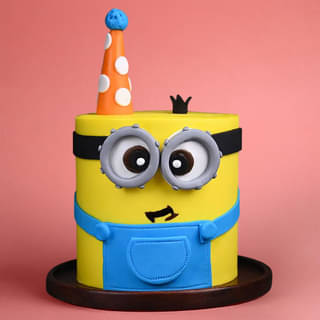 Side View of Party Mode Minion Cake