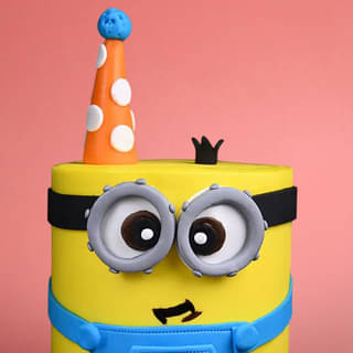 Zoomed-In View of Party Mode Minion Cake