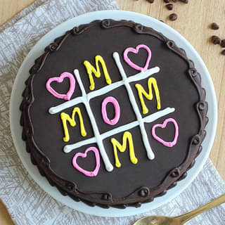 Top View of Mother's Day Special Chocolate Cake for Mom