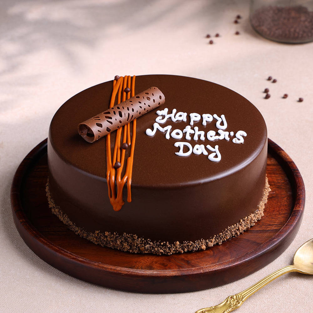 Top View of Mothers Day Chocolate Truffle Cake