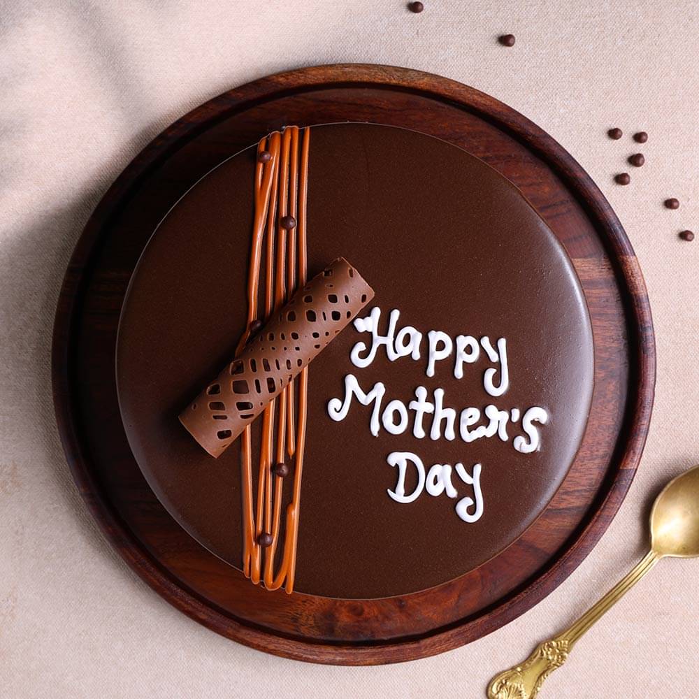 Side View of Mothers Day Chocolate Truffle Cake