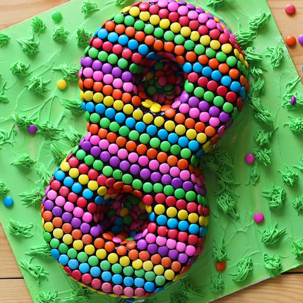 Number Theme Cake For 8th Birthday of Kid