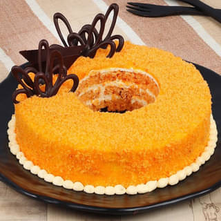 Donut Like Orange Cake N Chocolate Topping