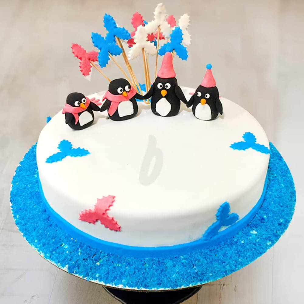 Penguin Cake | Winter cakes birthday, Christmas birthday cake, Winter cake