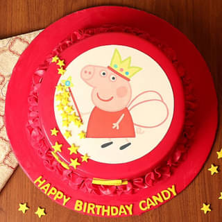 Top View of Peppa Pig Birthday Cake
