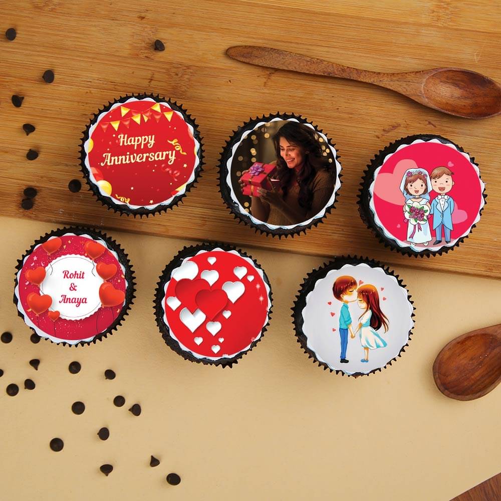 Personalised Anniversary Cupcakes Set Personalised Anniversary Cupcakes Set