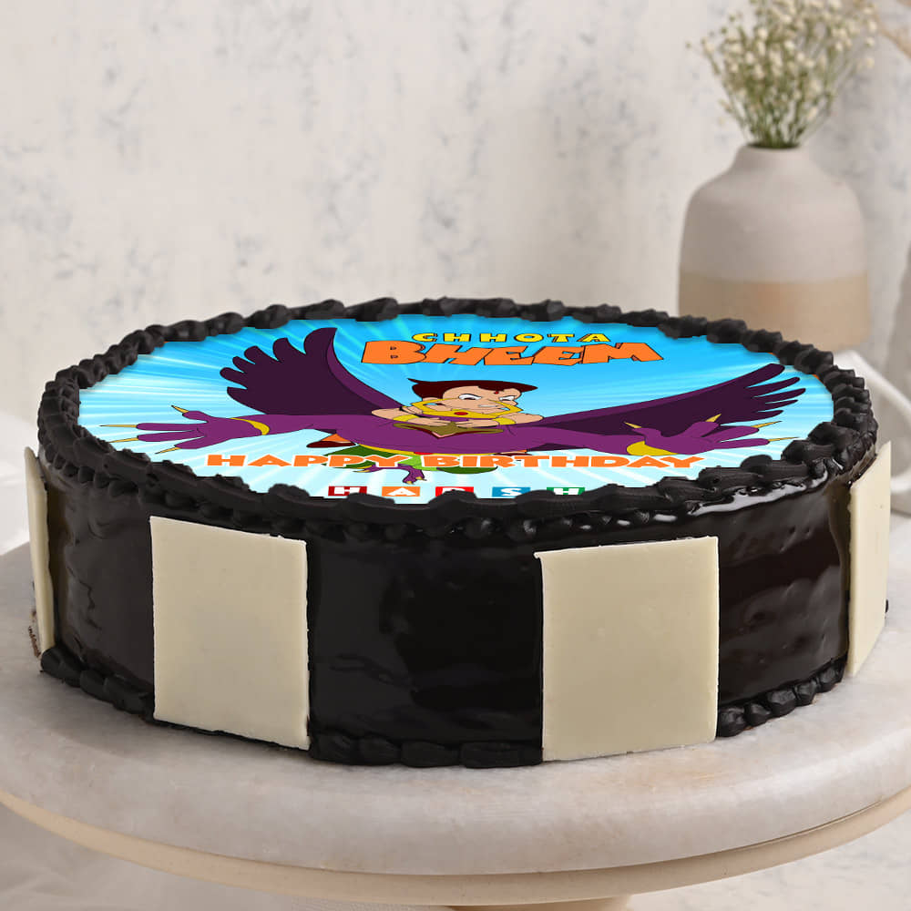 Chhota Bheem Designer Cream Poster Cake Flying Bheem Cake
