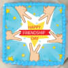 Top View of Cake For Friendship Day Celebration