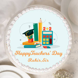 Top view of Teachers Day Poster Cake 