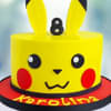 Close view of Pikachu Fondant Cake