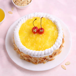 Top View of Whipped Cream Pineapple Cake