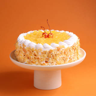 Front View of Whipped Cream Pineapple Cake
