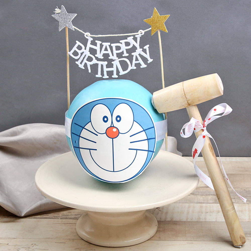 Pineapple Doraemon Pinata Cake