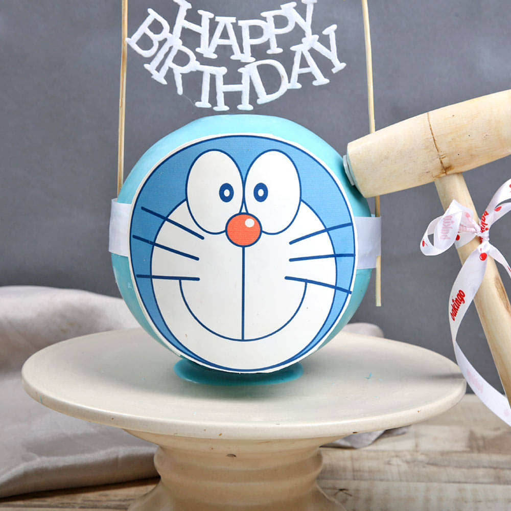 Pineapple Doraemon Pinata Cake