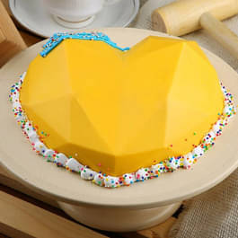 Pineapple Diamond Heart Pinata Cake