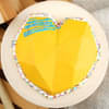 Top View of Heart Shaped Pineapple Pinata Cake