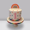 Rainbow Polkadot Birthday Fondant Cake
