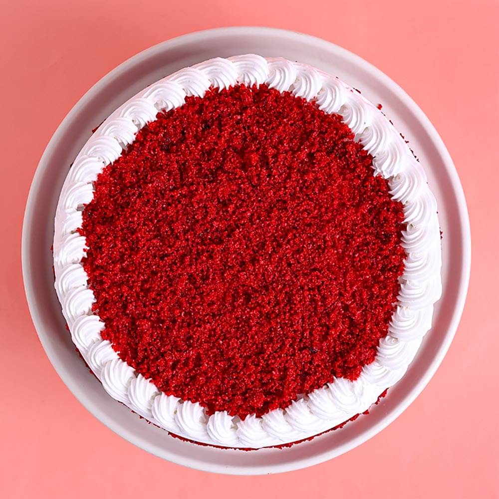 Side View of Creamy Red Velvet Cake