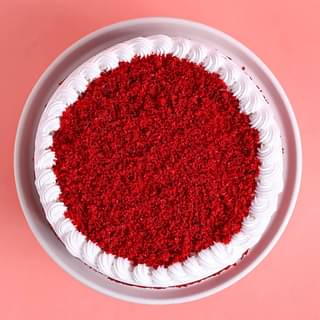 Side View of Creamy Red Velvet Cake