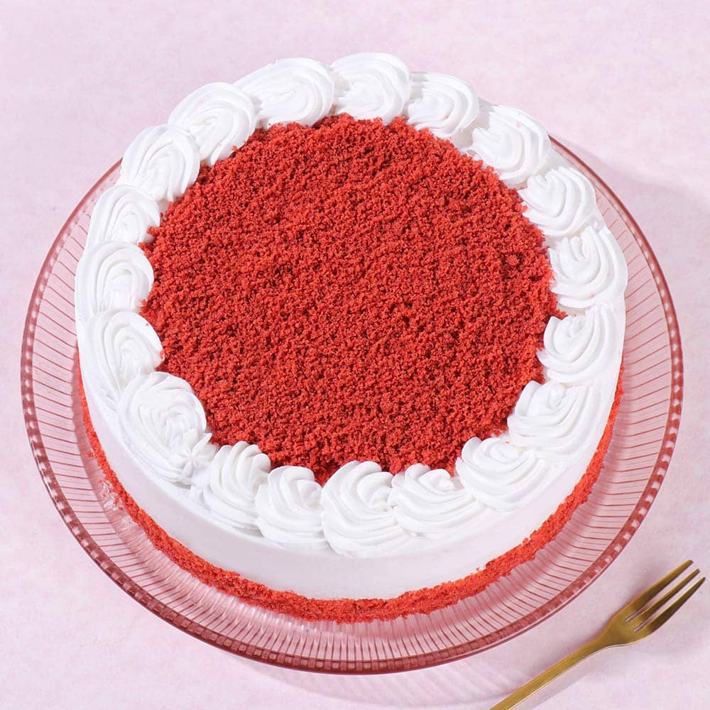 Side View of Creamy Red Velvet Cake