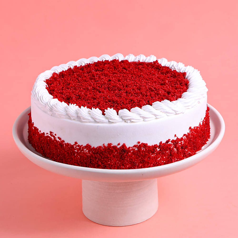 Sliced view of Creamy Red Velvet Cake