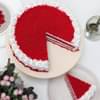Sliced view of Creamy Red Velvet Cake