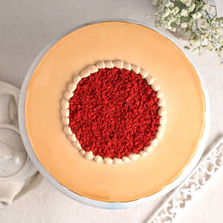 Top View of Red Velvet Choco Coffee Cake