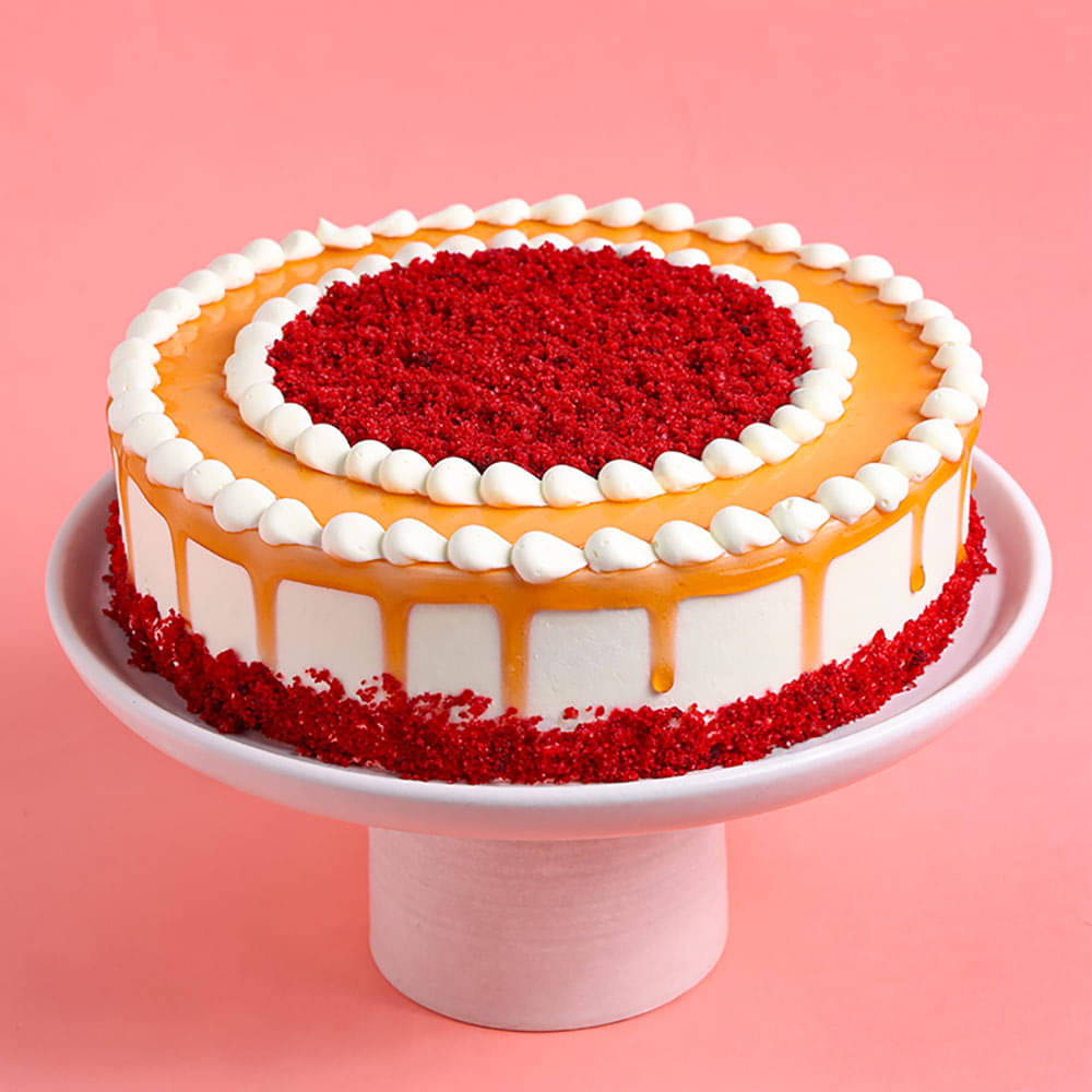 Top View of Red Velvet Choco Coffee Cake