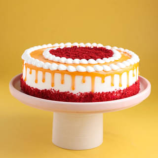 Side View of Red Velvet Choco Coffee Cake