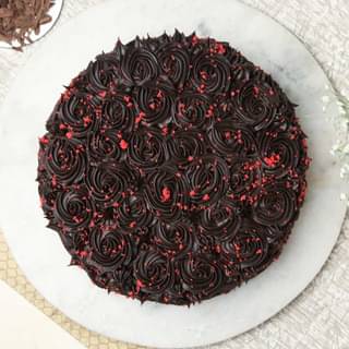 Top View of Red Velvet Chocolate Cake